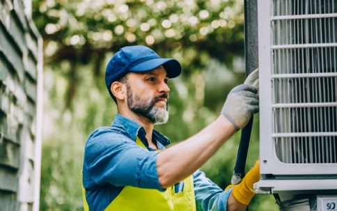 working on an ac unit