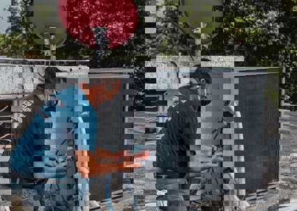 central ac on a roof