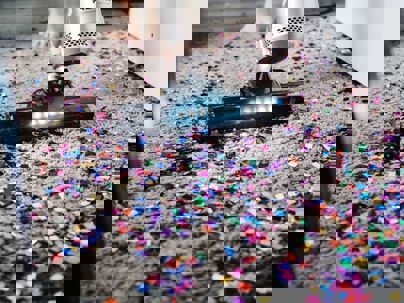 vacuuming up glitter